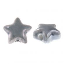 Keramikperlen Stern (14 x 8 mm) Steel Grey (3 Stück)