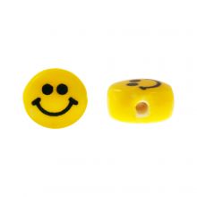 Keramik Smiley Perlen (7 mm) Yellow (5 Stück)