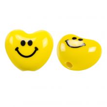 Keramik Smiley Perlen (12.5 x 14.5 x 9 mm) Yellow (3 Stück)