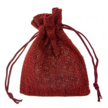 Jutesäckchen (9 x 7 cm) Dark Red (10 Stück)