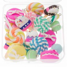 Polymer Pendant Mischung Candy (18 - 53 x 14 - 29 mm) Mix Color (20 Stück)