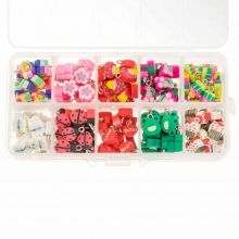 Perlen Set - Polymer Charms (12 - 15 x 7 - 11 x 4 - 5 mm) Mix Color (200 Stück)