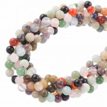 Perlenmischung - Naturstein Perlen (8 mm) Mix Color (5 Stränge)