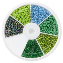 Perlen Set - Rocailles (3 mm) Mix Color Green 