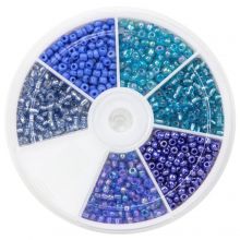 Perlen Set - Rocailles (3 mm) Mix Color Blue 