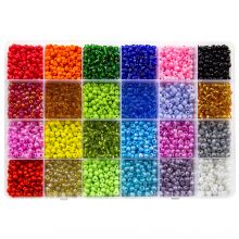 Perlen Set XL - Rocailles (4 mm / 24 x 12 Gramm) Mix Color