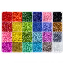 Perlen Set XL - Rocailles (2.5 mm / 24 x 12 Gramm) Mix Color