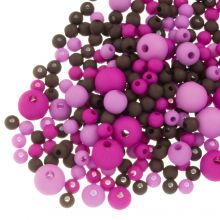Perlenmischung - Acrylperlen Matt (4 - 6 - 8 mm) Raspberry Rose Mix (50 Gramm)