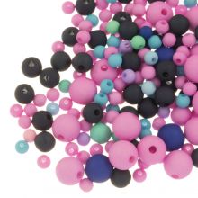 Perlenmischung - Acrylperlen Matt (4 - 6 - 8 mm) Pastel Pink Mix (50 Gramm)