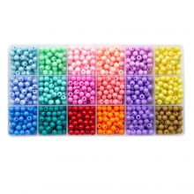 Perlen Set - Acrylperlen (6 x 5 mm) Mix Color (1440 Stück)