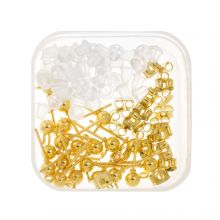 Ohrstecker Set mit Verschlüssen (Gold) 20 Stück