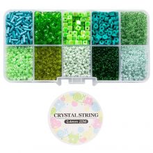 Schmuck Bastelset - Glasperlen, Polymer Perlen & Acrylperlen (verschiedene Grössen) Mix Color Green