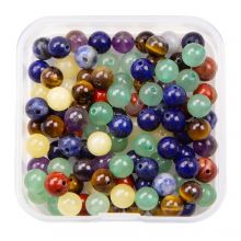 Perlenmischung - Naturstein Perlen (6 mm) Mixed Stone (100 Stück)