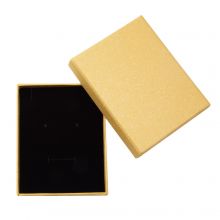 Schmuck Geschenkbox Kraftpapier mit Schaumstoffeinlage (9.5 x 7.5 x 1.5 cm) Gold (1 Stück)