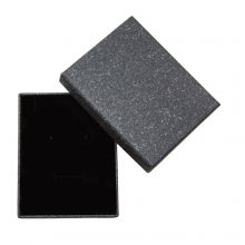 Schmuck Geschenkbox Kraftpapier mit Schaumstoffeinlage (9.5 x 7.5 x 1.5 cm), Anthracite (1 Stück)