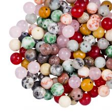 Perlenmischung - Naturstein Perlen (6 mm) Mixed Stone (100 Gramm / ca. 144 Stück)