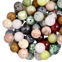 Perlenmischung - Naturstein Perlen (10 mm) Mixed Stone (100 Gramm / ca. 65 Stück)
