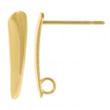 Edelstahl Ohrstecker (15 x 3 mm) Gold (4 Stück)