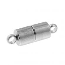 Edelstahl Magnetverschluss (13 x 4 mm) Altsilber (1 Stück)
