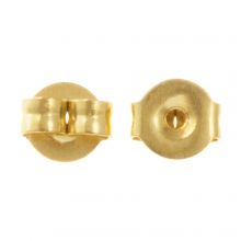 Edelstahl Ohrstecker Verschluss (4.5 x 5 x 3 mm) Gold (10 Stück)