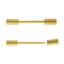 Schraubverschluss für Kordel (Innenmaß 2 mm - 25 x 3 mm) Gold (3 Stück)