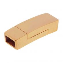 Edelstahl Magnetverschluss Matt (Innenmaß 6 x 3 mm) Gold (1 Stück)