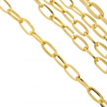 Edelstahl Gliederkette (12 x 6 x 1.2 mm) Gold (2 Meter)