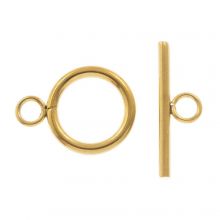 Edelstahl Knebelverschluss (23 x 18 x 2.5 mm) Gold (5 Stück)