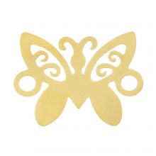 Edelstahl Zwischenstück 2 Ösen Schmetterling (12 x 9 mm) Gold (5 Stück)