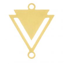 Edelstahl Zwischenstück 2 Ösen Dreieck (19 x 16 mm) Gold (5 Stück)