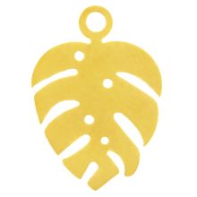 Edelstahl Charm Blatt (13 x 9 x 1 mm) Gold (2 Stück)