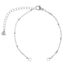 Armband DIY - Edelstahl Armband Verstellbar (17 cm) Altsilber (1 Stück)