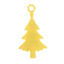 Edelstahl Charm Weihnachtsbaum (18 x 10 x 1 mm) Gold (5 Stück)