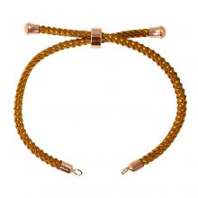 Armband DIY - Geflochtene Nylonkordel Verstellbar (22cm) Caramel - Rose Gold (1 Stück)