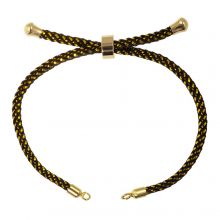 Armband DIY - Geflochtene Nylonkordel Verstellbar (22 cm) Black - Gold (1 Stück)