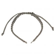 Armband DIY - Geflochtene Nylonkordel Verstellbar  (15 cm) Grey (1 Stück)