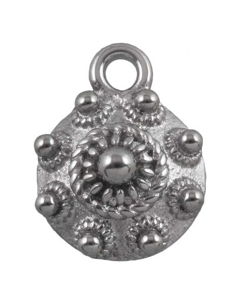 Stainless Steel Charm Trachtenknopf (16 x 13 mm) Altsilber (1 Stück)