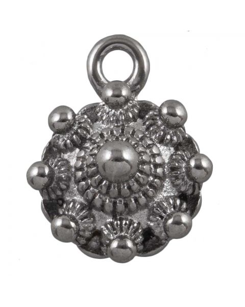 Stainless Steel Charm Trachtenknopf (16 x 13 mm) Altsilber (1 Stück)