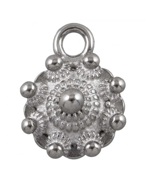 Stainless Steel Charm Trachtenknopf (15 x 12 mm) Altsilber (1 Stück)