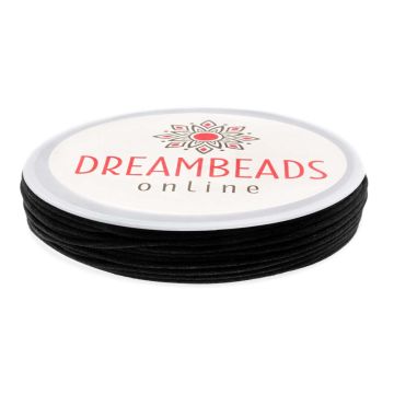 Satinkordel (1 mm) Black (15 Meter)