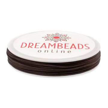 Satinkordel (1 mm) Dark Brown (15 Meter)