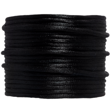 Satinkordel (2 mm) Black (10 Meter)