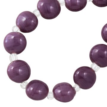 Glasperlen (12 - 14 x 6.5 - 9 mm) Plum (12 Stück)
