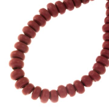 Keramikperlen  (8 - 9 x 4 - 5 mm) Marsala Red (37 Stück)