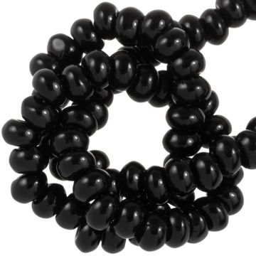 Perlenmischung - Glasperlen (9 x 6 mm) Black (88 Stück)