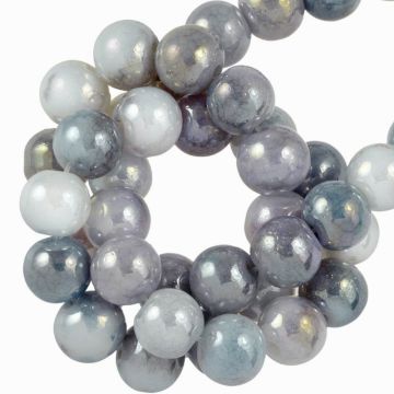 Galvanisierte Glasperlen (8 mm) Slate Grey (100 Stück)