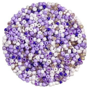 Perlenmischung - Rocailles (3 mm) Mix Color Medium Purple (50 Gramm)