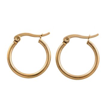 Edelstahl Ohrringe (20 x 2 mm) Gold (2 Stück)