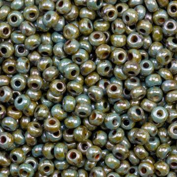 DQ Rocailles (4 mm) Chalk White Blue Luster (15 Gramm)