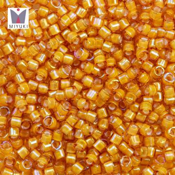 Miyuki Delica Perlen (11/0) White Lined Topaz AB (2.8 Gramm)